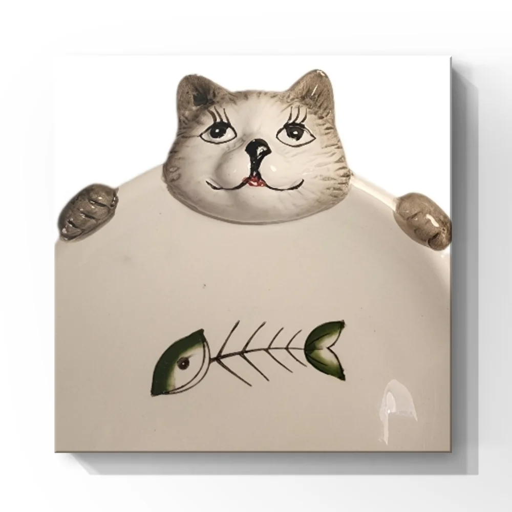 3D Ceramic Cat Dish